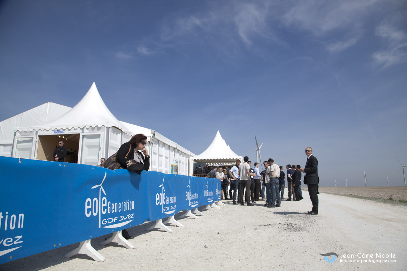 Reportage évènementiel et studio photocall et exposition évènementielle pour inauguration pour Eole Génération, maitre d'oeuvre sur parcs éoliens