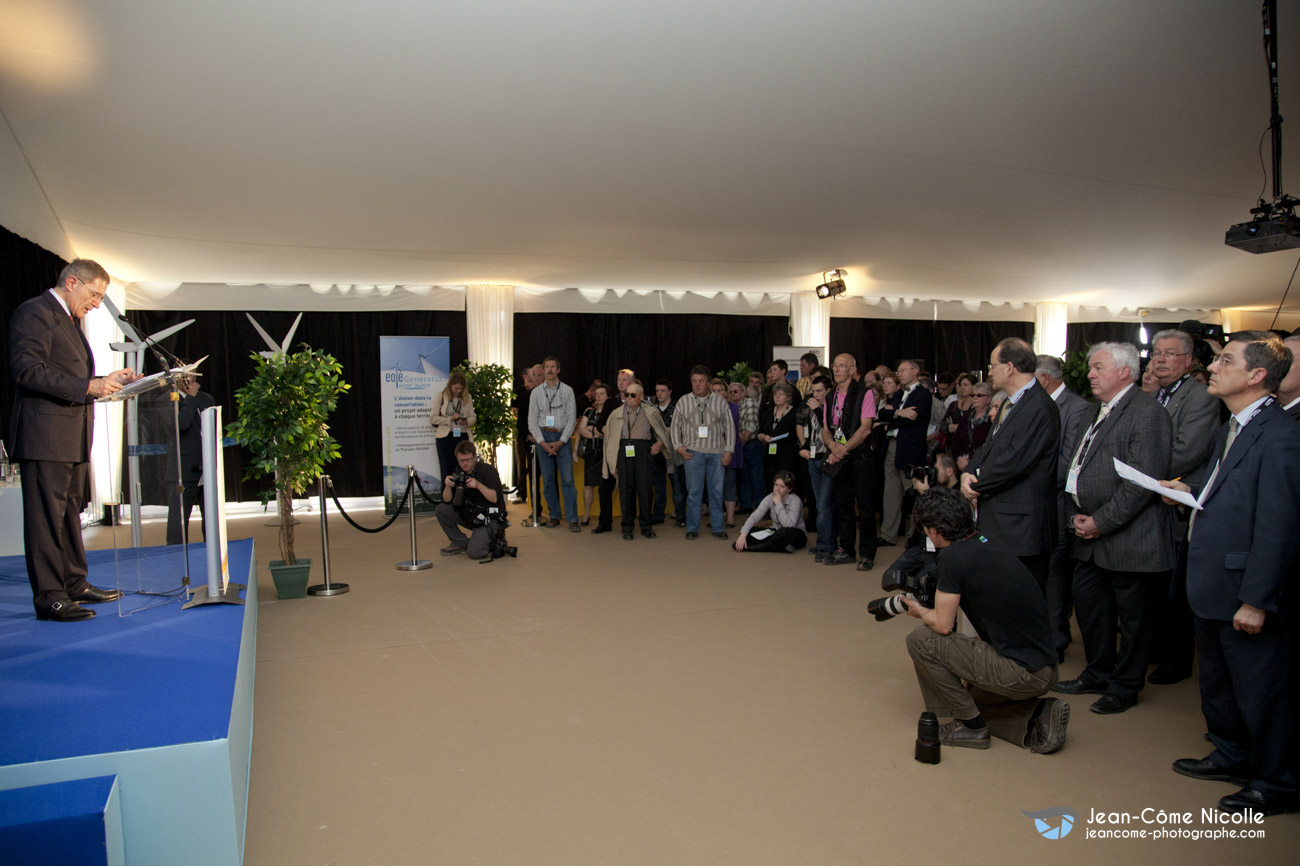 Reportage évènementiel et studio photocall et exposition évènementielle pour inauguration pour Eole Génération, maitre d'oeuvre sur parcs éoliens