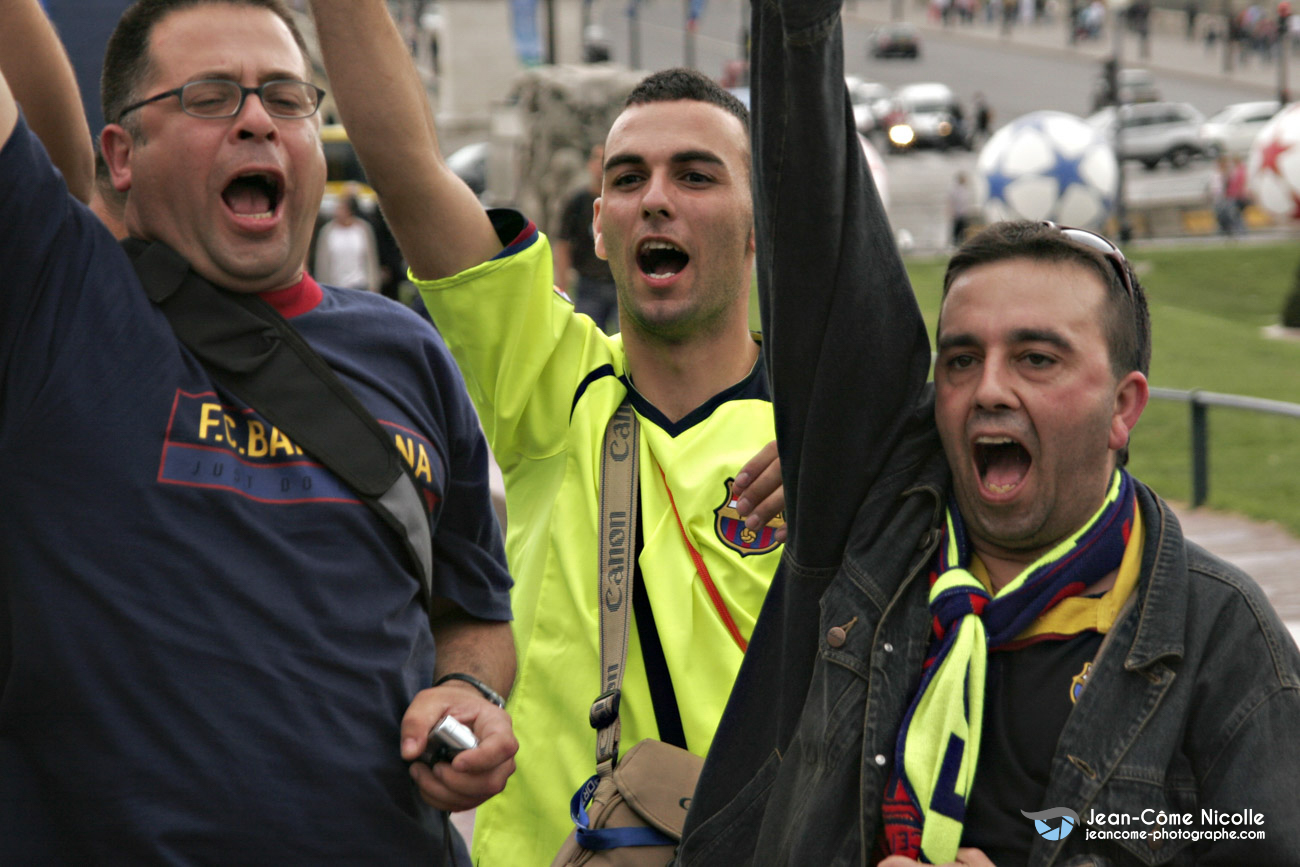 Reportage évènementiel à l'occasion de la finale de la coupe de l'UEFA pour le compte d'une filiale d'Adidas sur le Trocadéro avec la présence de Michel Blanc et de Boris Becker, Paris, IDF, France. 